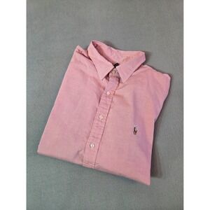 Polo Ralph Lauren Men's Pink Oxford Shirt 17.5 36/37 Classic Fit Long Sleeve